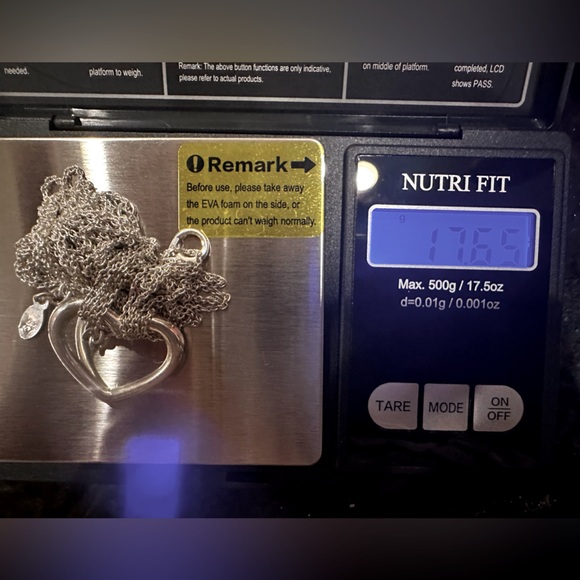 New Solid 925 Sterling Silverv Large Open Heart mesh necklace adjustable 😍 - Picture 7 of 8